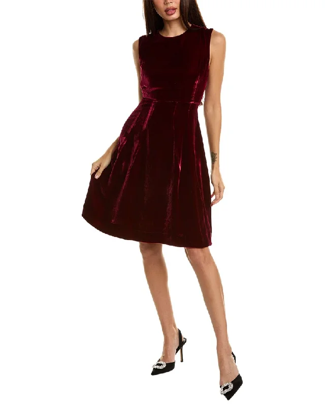 Latest Fashion for Women Oscar de la Renta Velvet Silk-Blend A-Line Dress