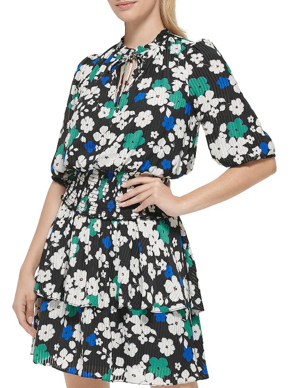 Women's Vacation Outfit Womens Printed Mini Fit & Flare Dress