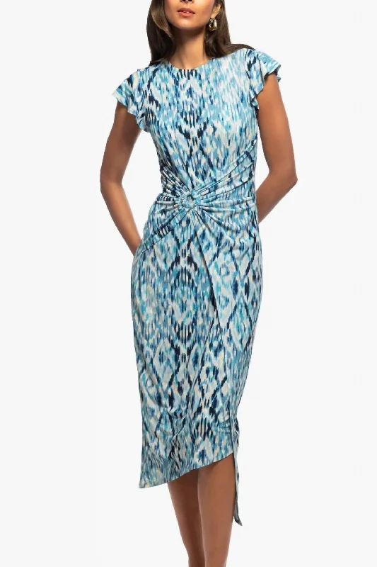 Women's Travel Outfit Set Quinn Dress In Blue Multi