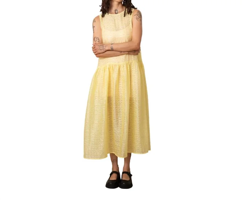 Relaxed Fashion Drop Waist Tank Dress In Yellow