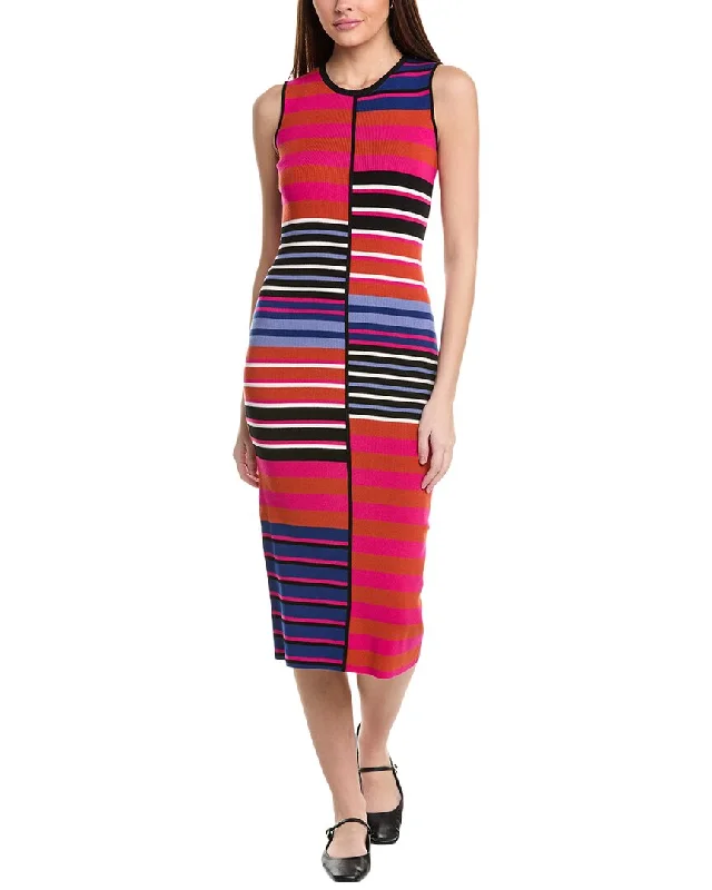 Women Wear Boutique Elie Tahari The Selina Garden Stripe Sweaterdress