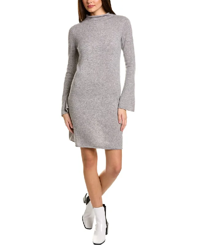 Stylish Women's Outfit philosophy Funnel Neck Cashmere Sweaterdress