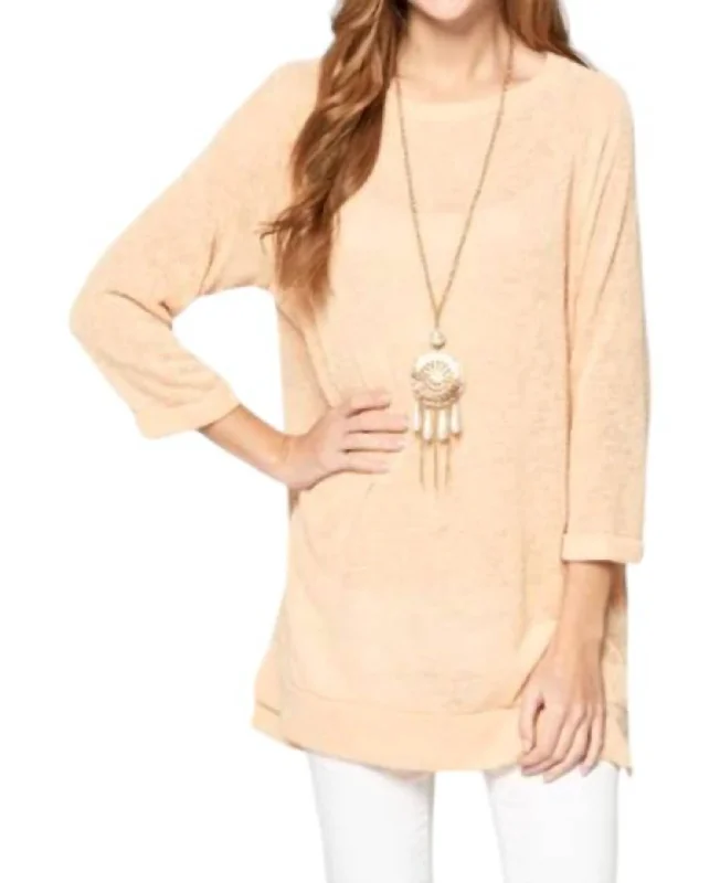 Women's Transitional Outfit Montana Oversized Knit Tunic Top In Beige