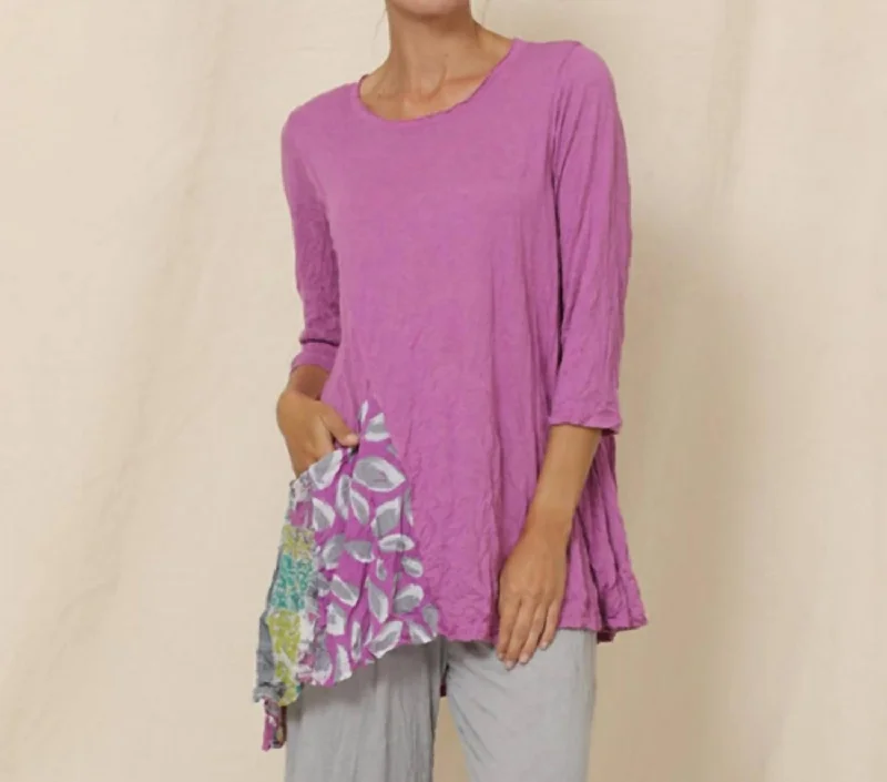 Fashionable Tops for Women Greta Tunic In Lilac With Floral Pocket