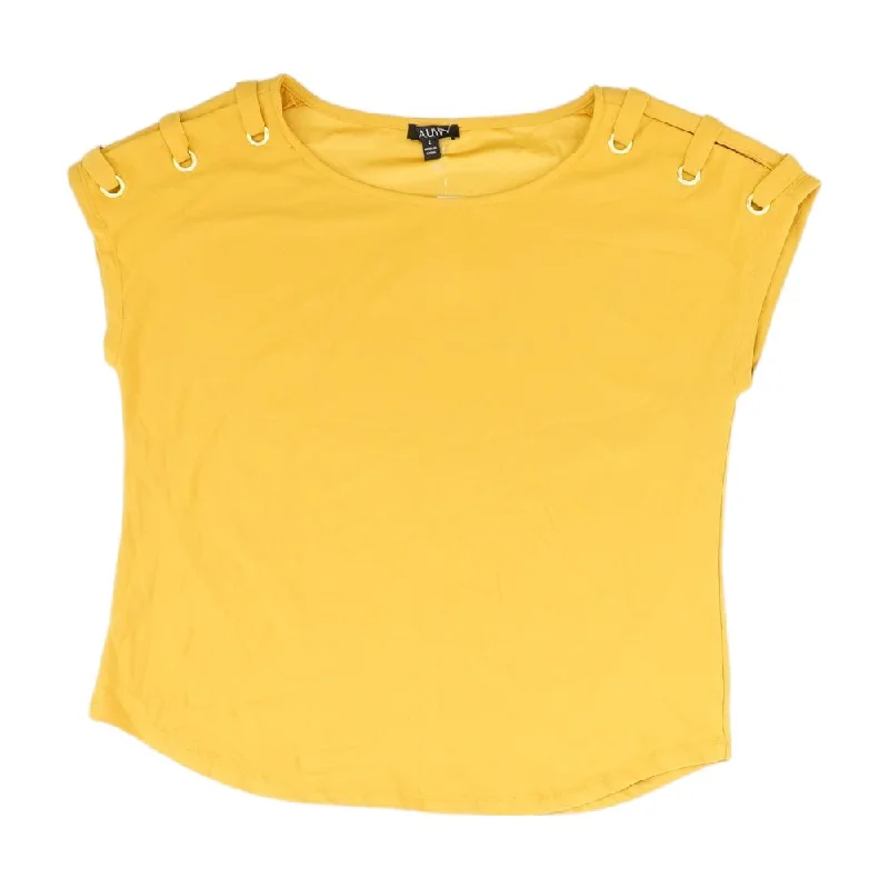 Women's Urban Fashion Mustard Solid Knit Top