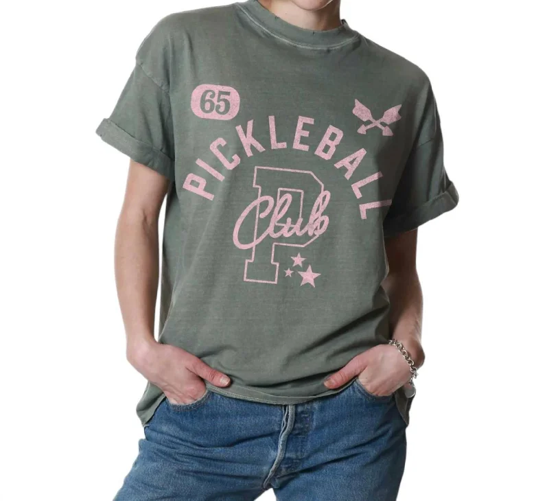 Fashion-forward Women's Wear Pickleball Club T-Shirt In Green