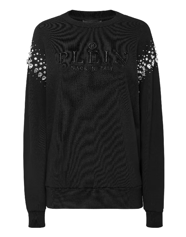 Casual Garments For Women Sweatshirt LS Crystal Iconic Plein