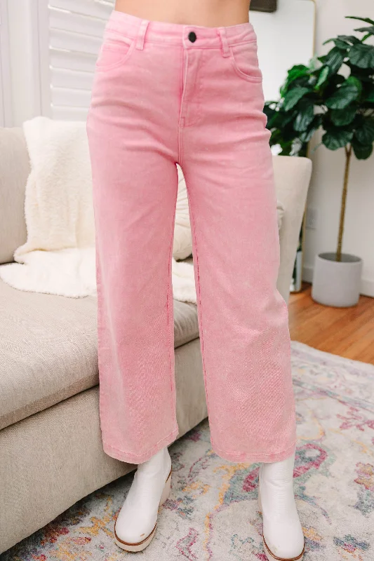 Fashion Essentials Wish For Fun Pink Crop Jeans