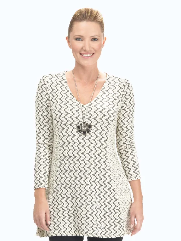 Affordable Online Boutique Tianello "Semina" Knit Jacquard "Peyton" Tunic Top XS,M,L,XL