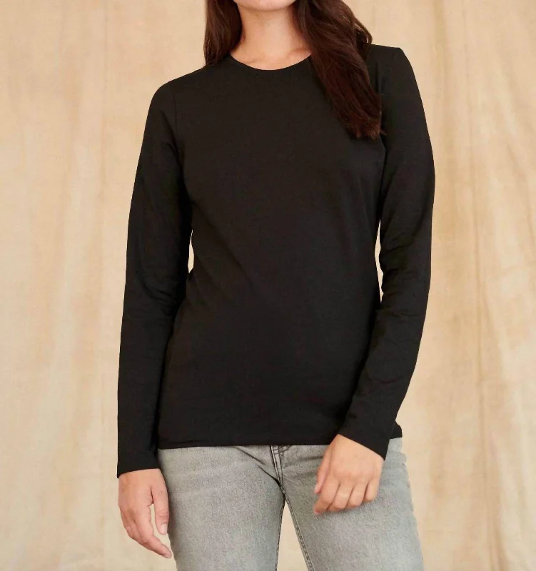 Women's Apparel And Garments Crew Neck Top In Charcoal