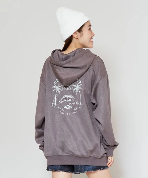 Women's Evening Outfit SURF＆Palms Soft Suede Hoodie