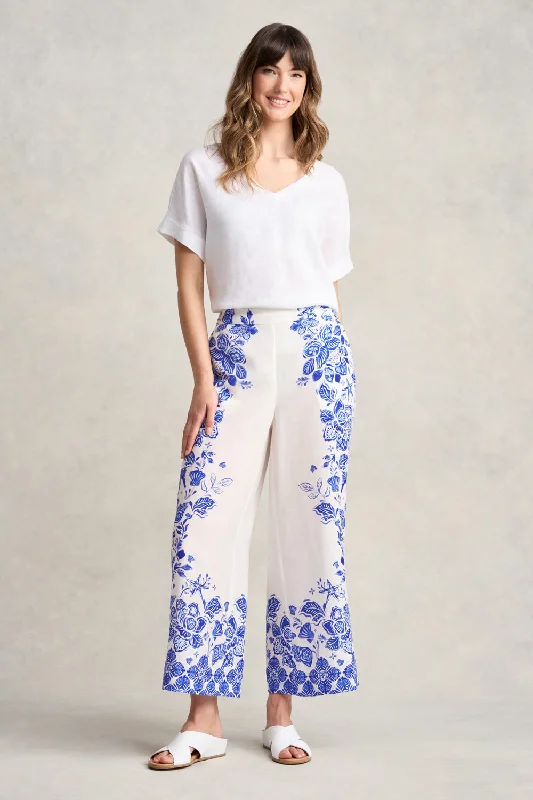 Bold Fashion Border Print 7/8th Pant - Toile De Seaside