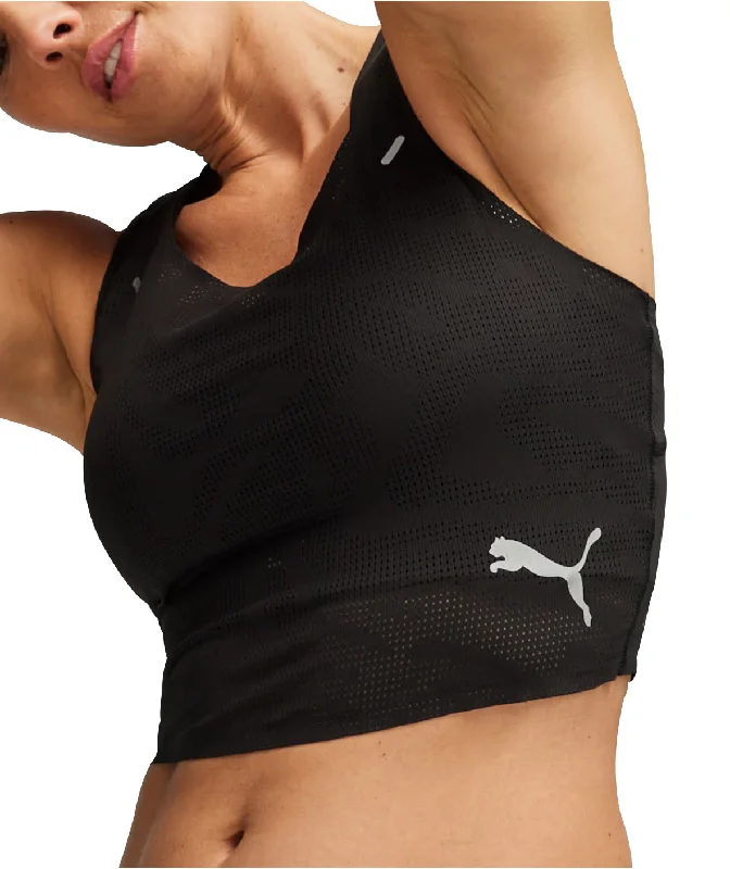 Women's Vacation Outfit Puma Run Ultraspun Womens Running Crop Top - Black