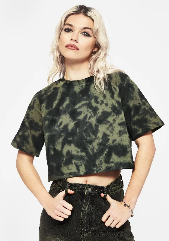 Latest Trends Sorrel Tie Dye Raglan Sleeve Crop Top