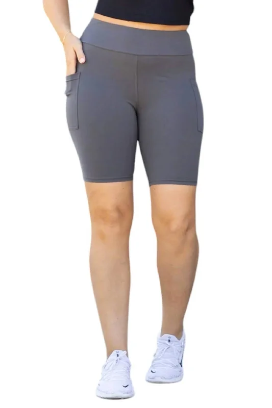 Casual Women's Clothing Online Biker Shorts In Charcoal