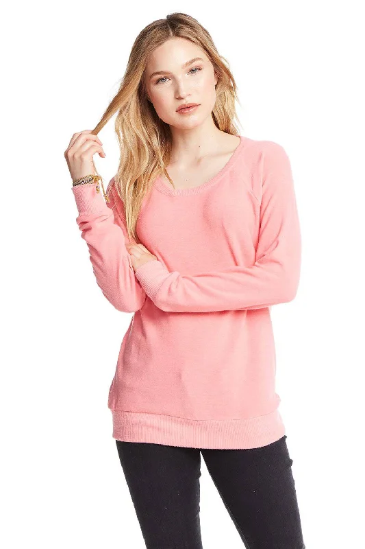 Casual Women's Clothing Online Cozy Knit Long Sleeve Raglan Pullover