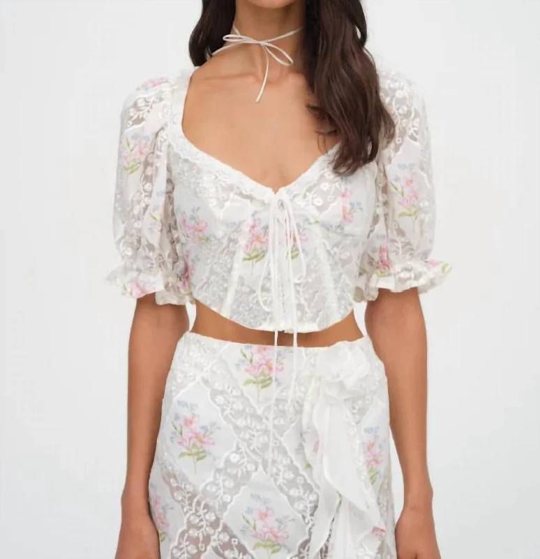 Women's Clothing for Every Occasion Diana Floral Top In White