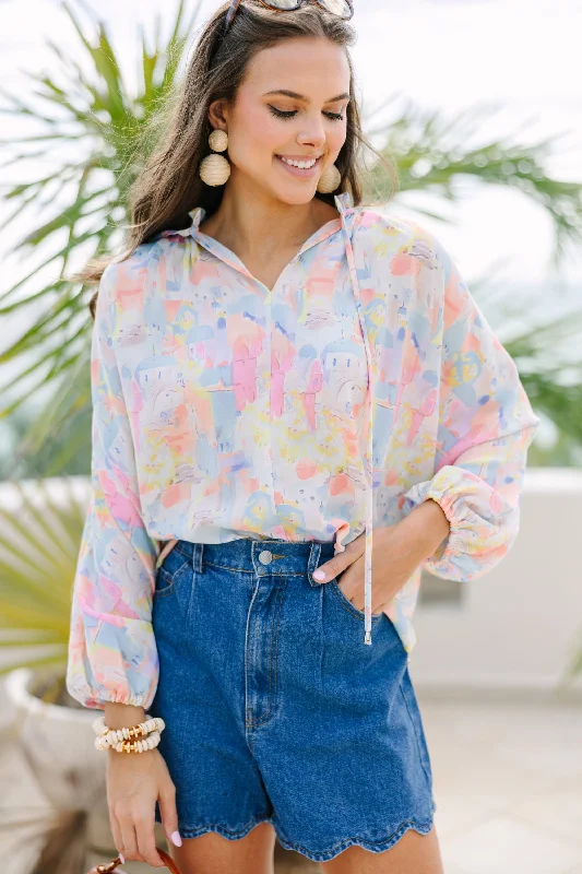 Graceful Fashion Just Visiting Pink Printed Blouse