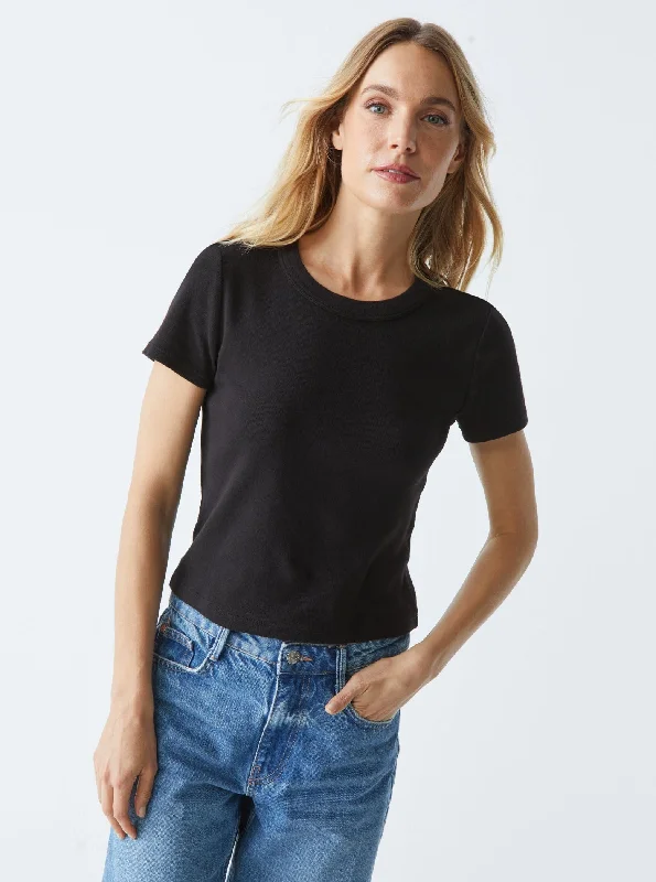 Contemporary Women's Clothing Mimi Cropped Tee - Black