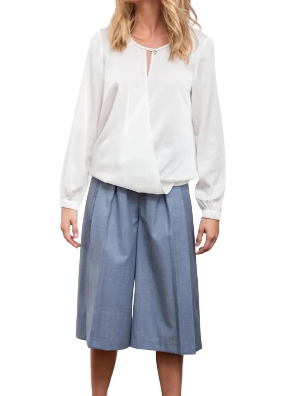 Casual Wear Marina Culottes Short In Blue