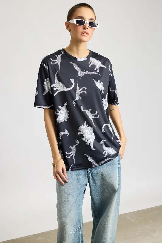 Women's Activewear Apparel Printed Women's T-Shirt - Dinosaurs