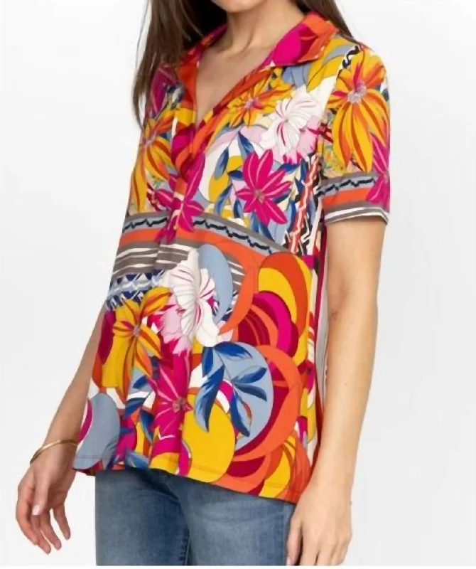 Stylish Loungewear for Women Rachel May Short Sleeve Swing Top In Multi