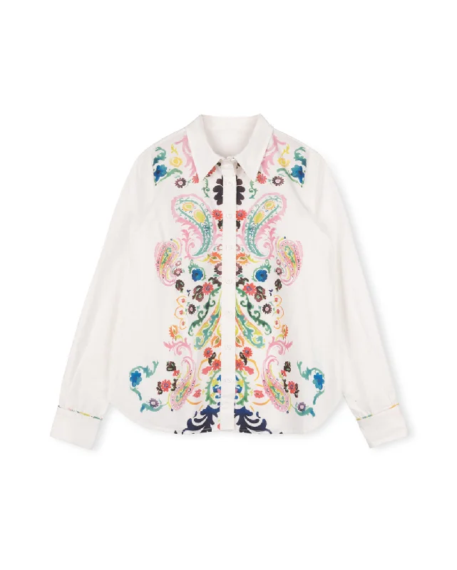 Sophisticated Fashion Embroidered Print Paisley Blouse