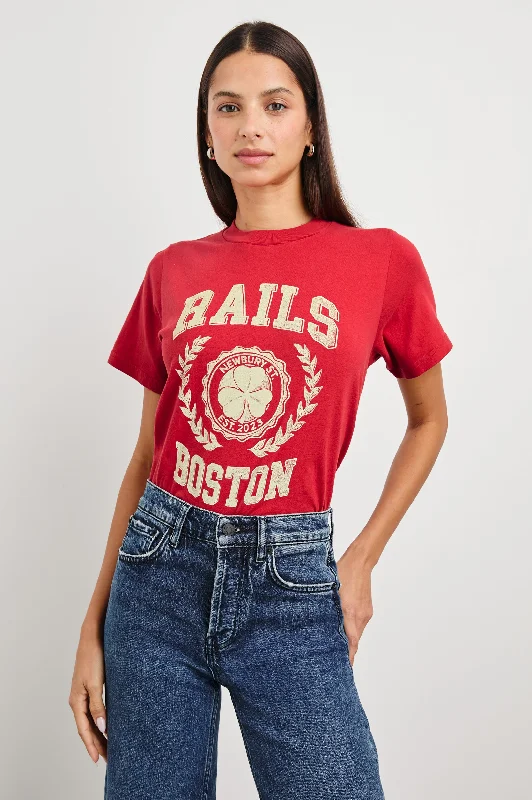 Stylish Women's Attire BOYFRIEND T-SHIRT - RAILS CRIMSON