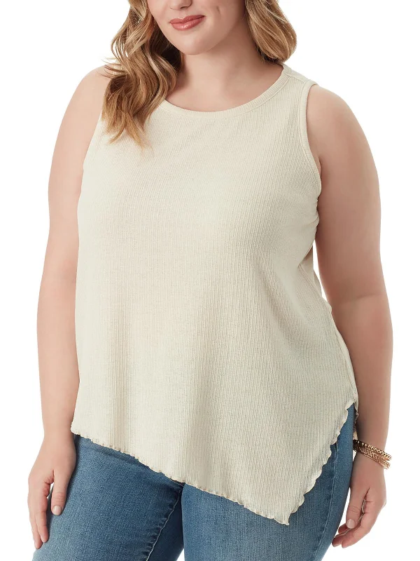 Online Boutique Stores Plus Womens Sleeveless Ribbed Pullover Top