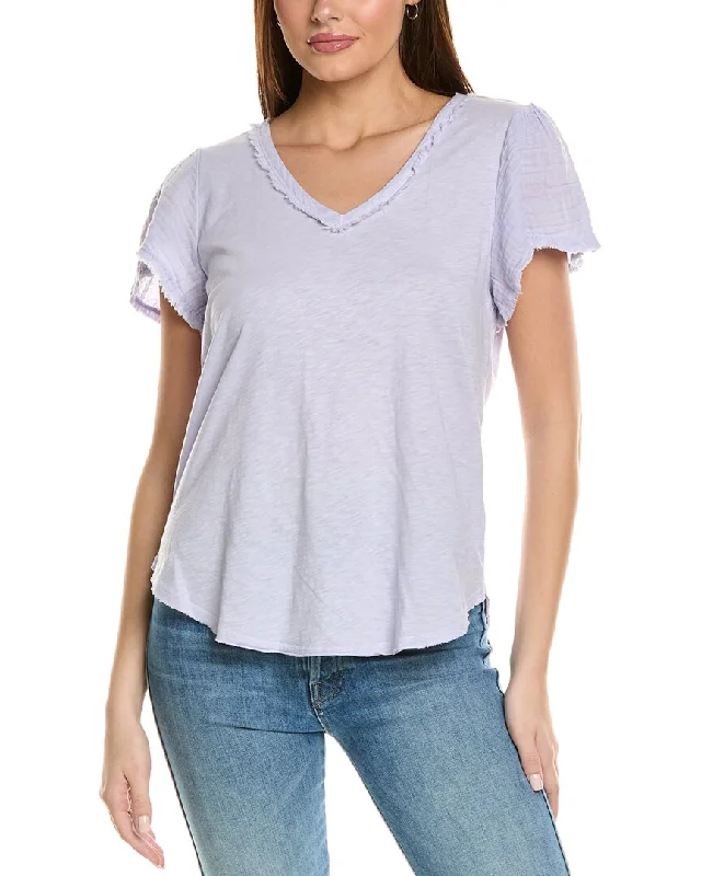 Modern Women's Wardrobe Essentials Michael Stars Tate Fabric Mix T-Shirt