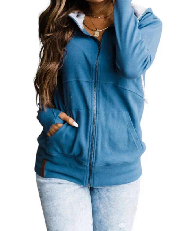 Best Online Boutiques For Women Full Zip Sweatshirt In Oh My Stars