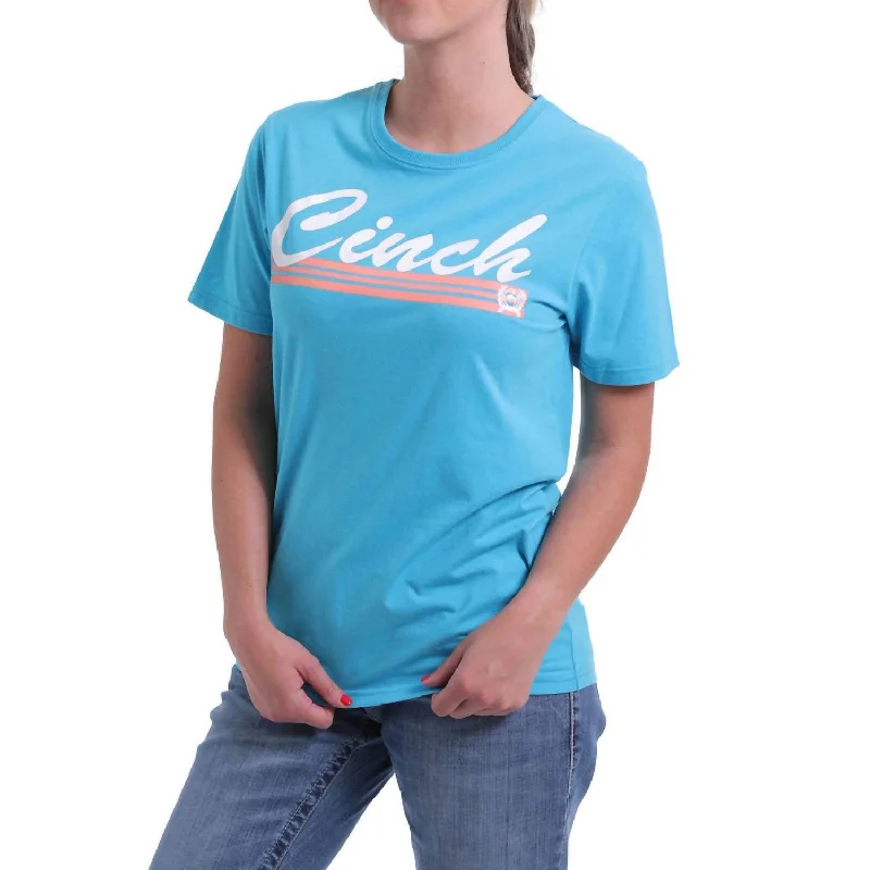 Fashion-forward Women's Wear Women' S Logo Short Sleeve Tee In Blue