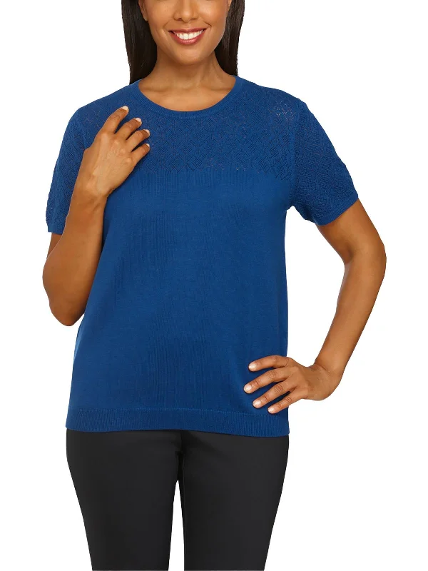 Big Sale Event Petites Womens Textured Pullover Top