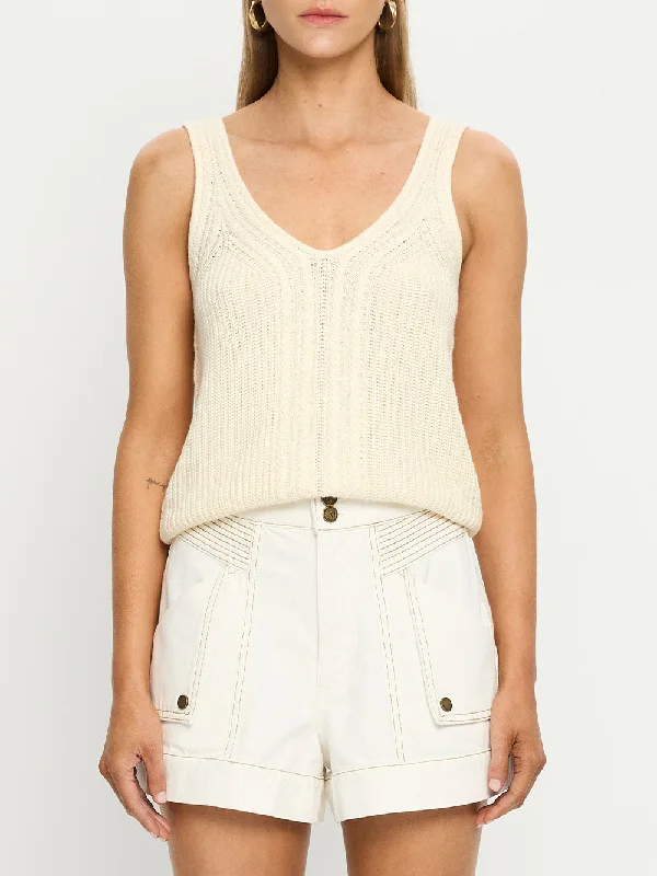 Chic Casual Wardrobe Essentials Raven Knit Cami - Cream