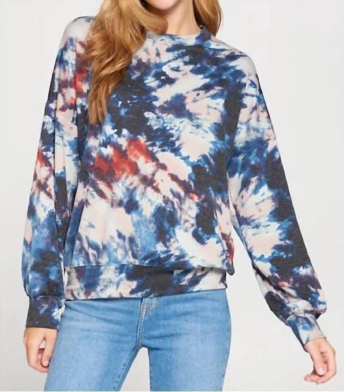 Vintage Fashion Crew Neck Sweatshirt In Tie Dye