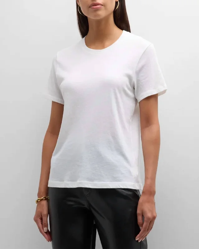 Fashionable Casual Tops Cashmere Loose Short Sleeve Tee In White