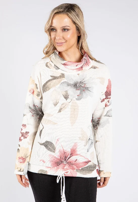 Affordable Online Boutiques Floral Soft Cord Pullover