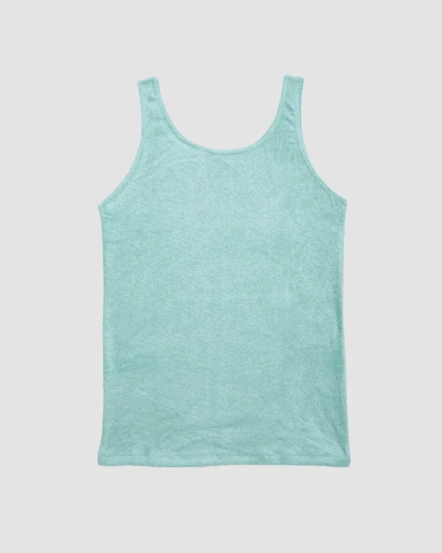 Sporty Streetwear Telu Green Velour Omo Tank