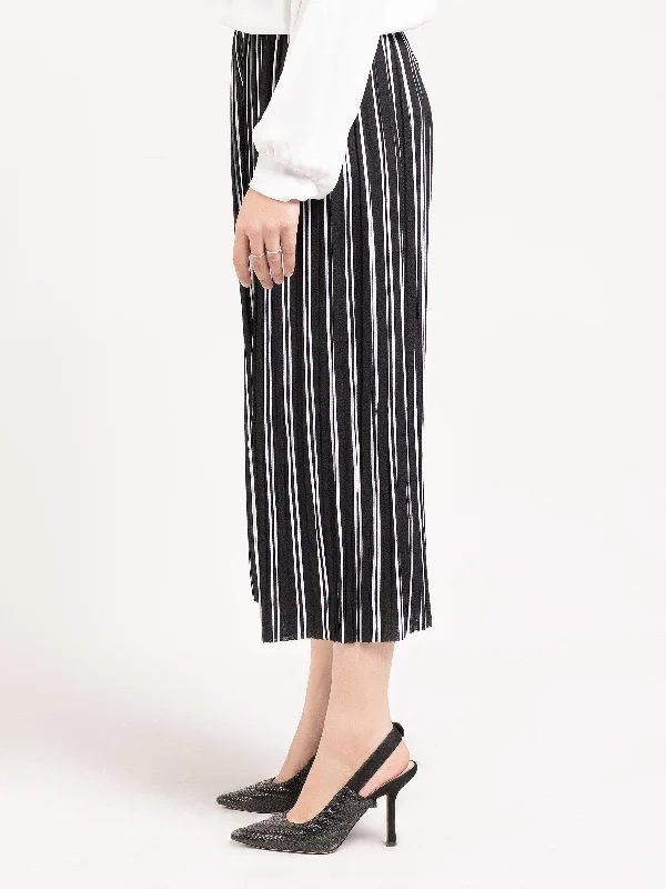 Plus Size Women's Fashion and Clothing Striped Culotte Pants