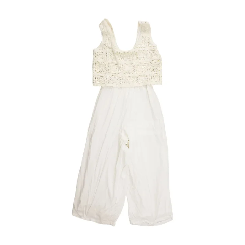 Online Boutiques Best White Solid Knit Top and Pant Set