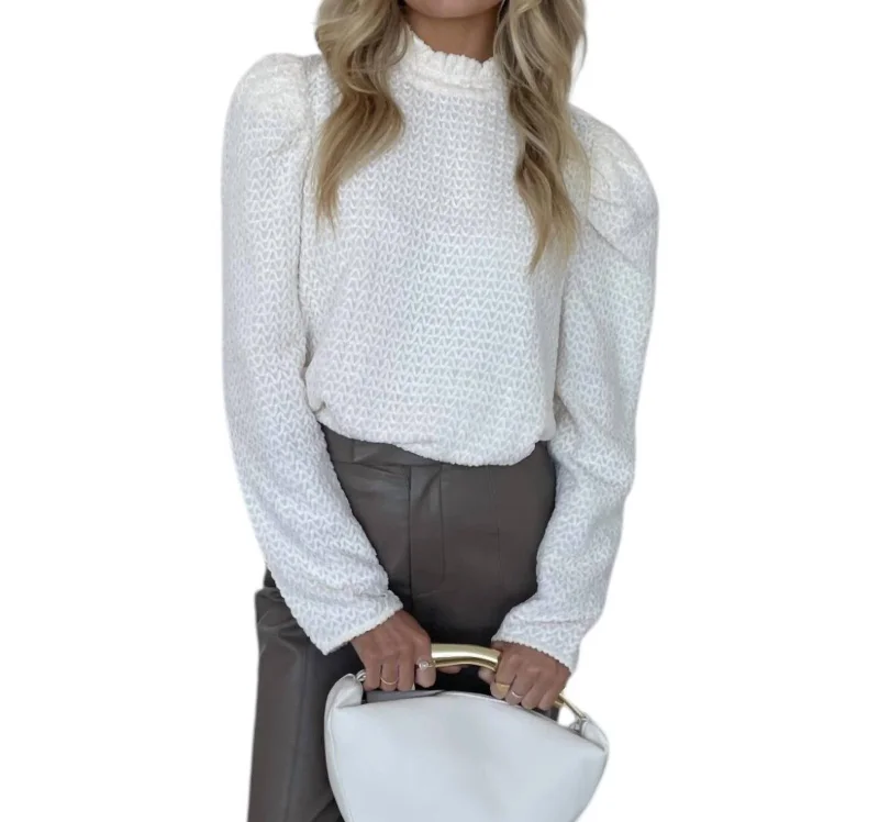 Women's Casual Attire Annalyse Long Sleeve Top In Cream