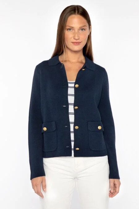 VIP Member Discount Kinross Cashmere Short Tailored Cardigan