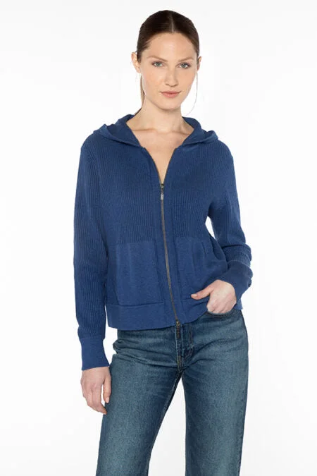 Women's Evening Wear Outfit Kinross Cashmere Rib Zip Hoodie