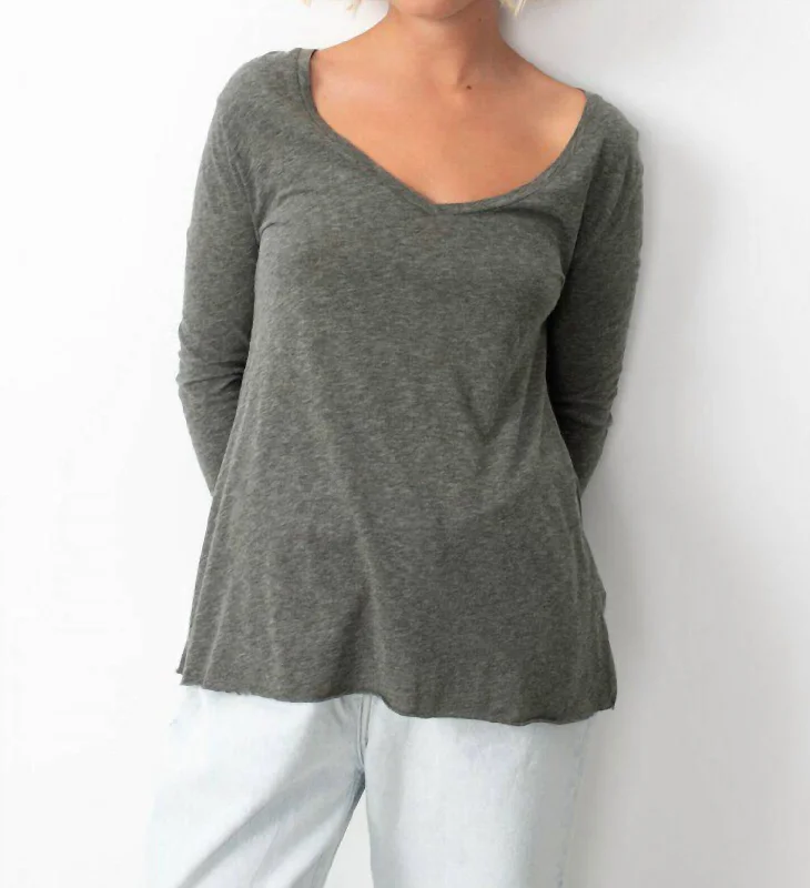 Chic Women's Outfit Jacksonville T-Shirt In Melange Charcoal