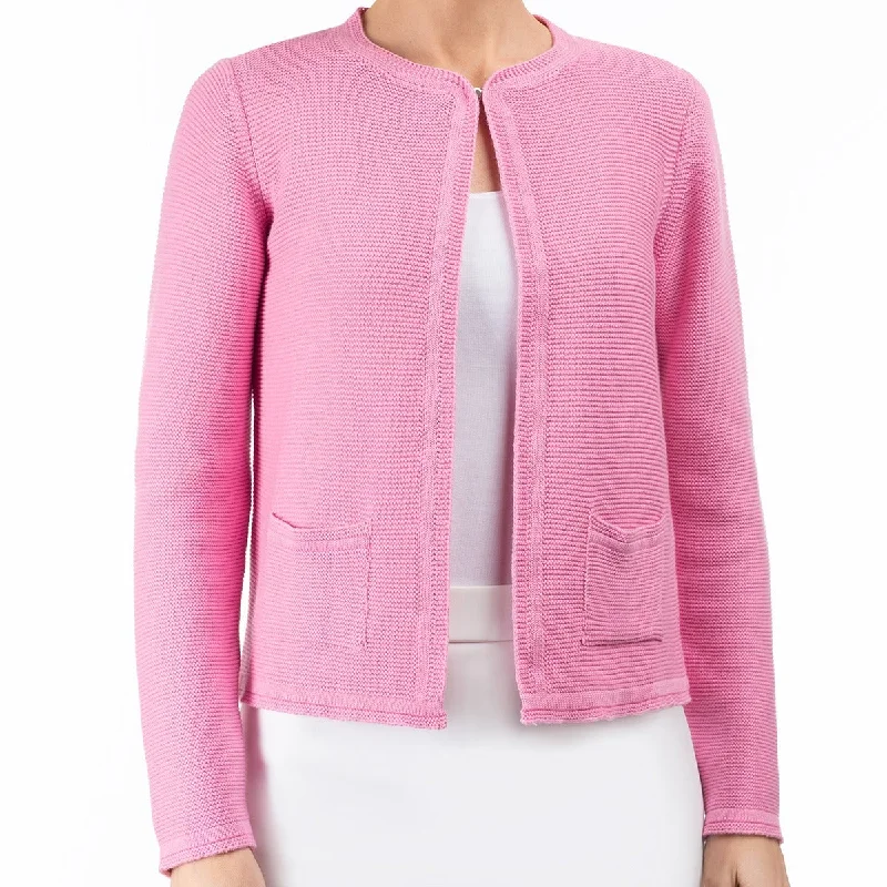 Luxury Women's Clothing 2 Pocket Cardigan in Petal Pink