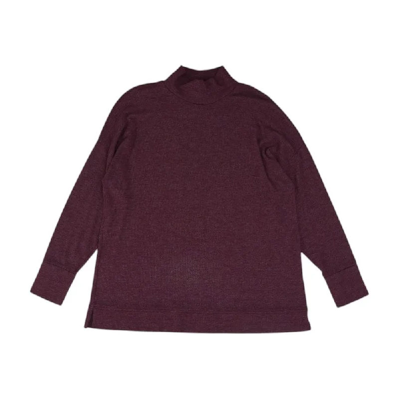 Bold Fashion Maroon Solid Turtleneck Knit Top