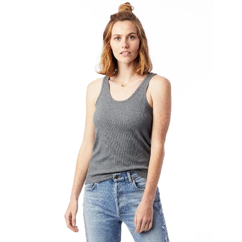 Affordable Women's Outfit Zoe Slinky Rib Tank Top (Ash Heather)