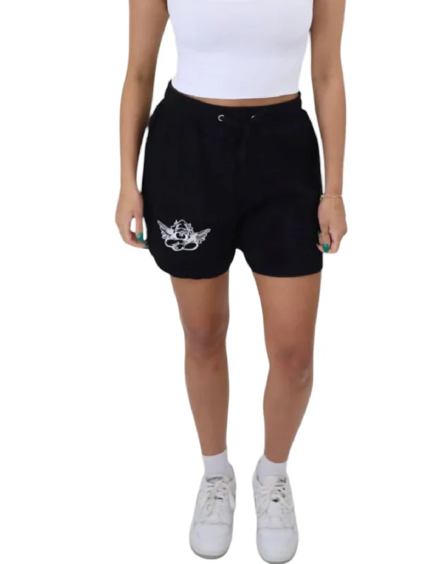 Women's Comfy Loungewear Outfit Rebel Shorts In Black