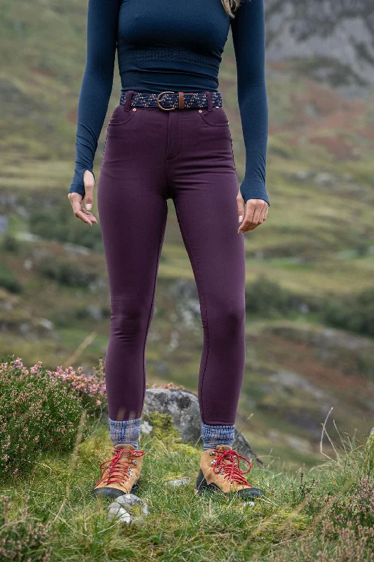 Chic Outfits Thermal Skinny Outdoor Trousers - Aubergine