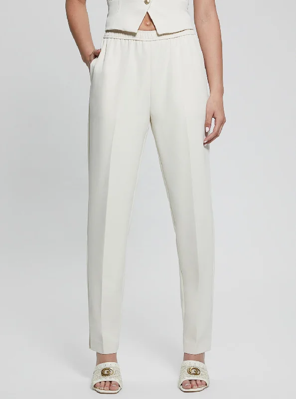 Weekend Sale Eco White Roberta Structured Jogger Pant